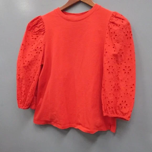 A New Day Women's Blouse Size M Red Color 3/4 Designer Sleeve Women's Blouse Top - Picture 9 of 9